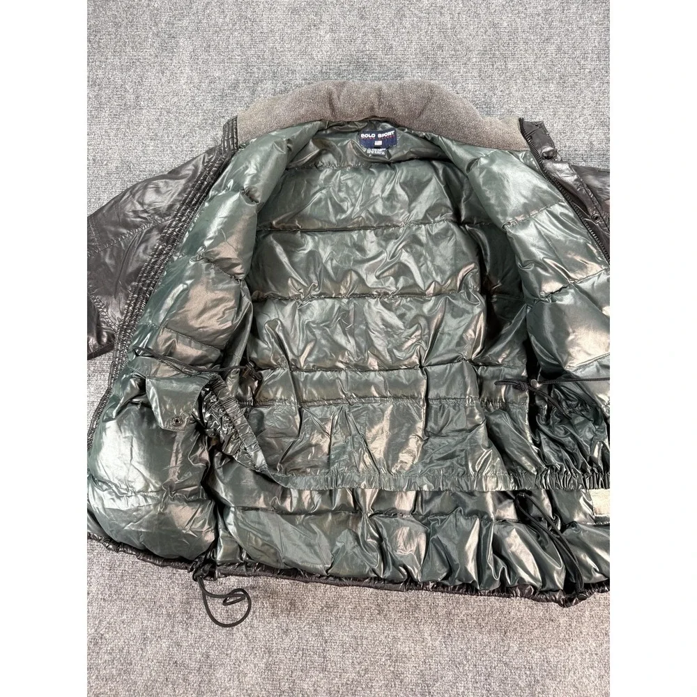 Vintage Polo Sport Ralph Lauren‎ Jacket Mens Small Black Down Puffer Parka 90s